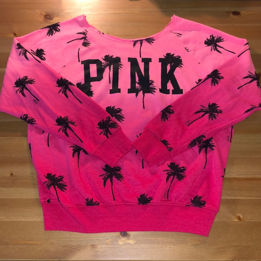 Vintage VS PINK Ombré Palm Print Sweatshirt Size S - Picture 2 of 5
